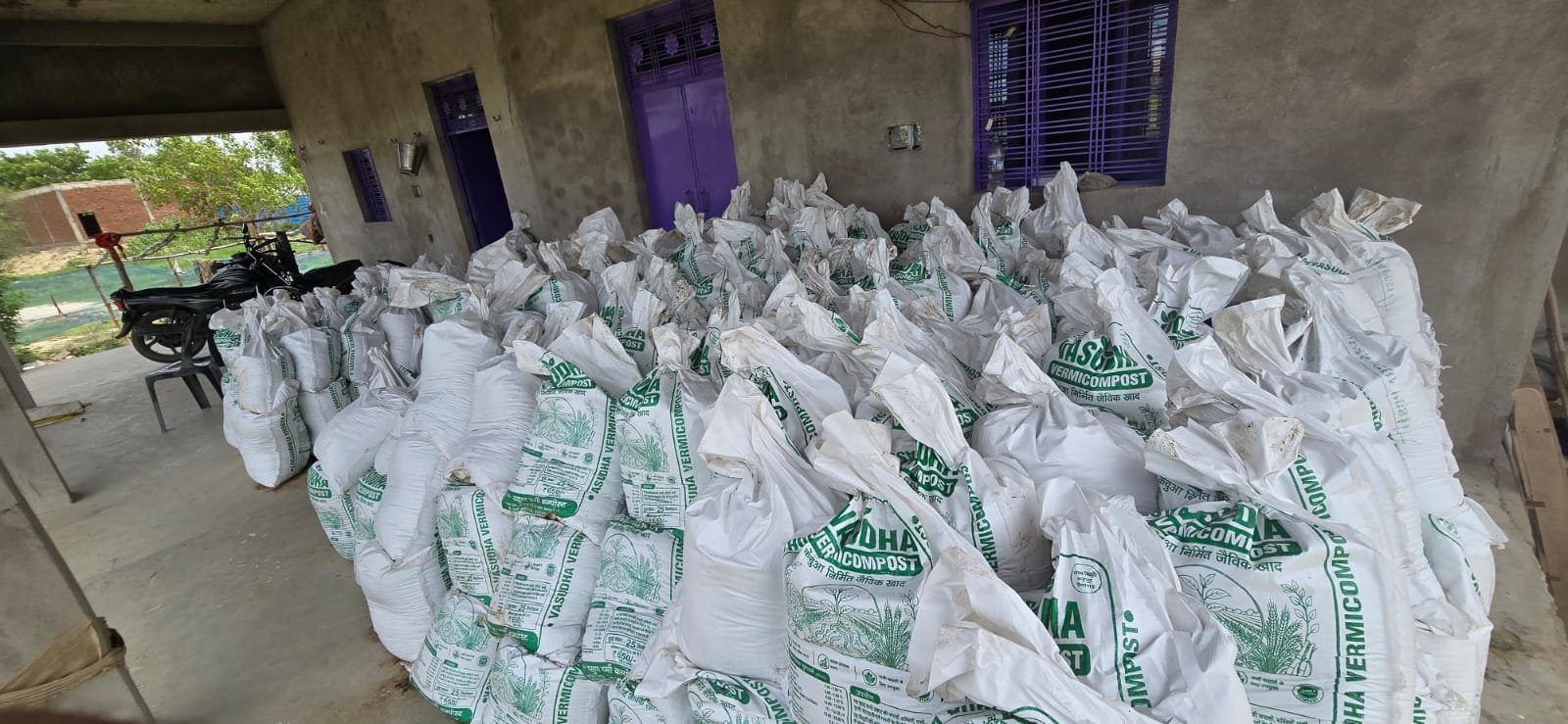 Vasudha Vermicompost 25 KG bags ready for dispatch